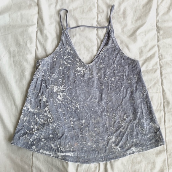 AMERICAN EAGLE grey velvet tank top